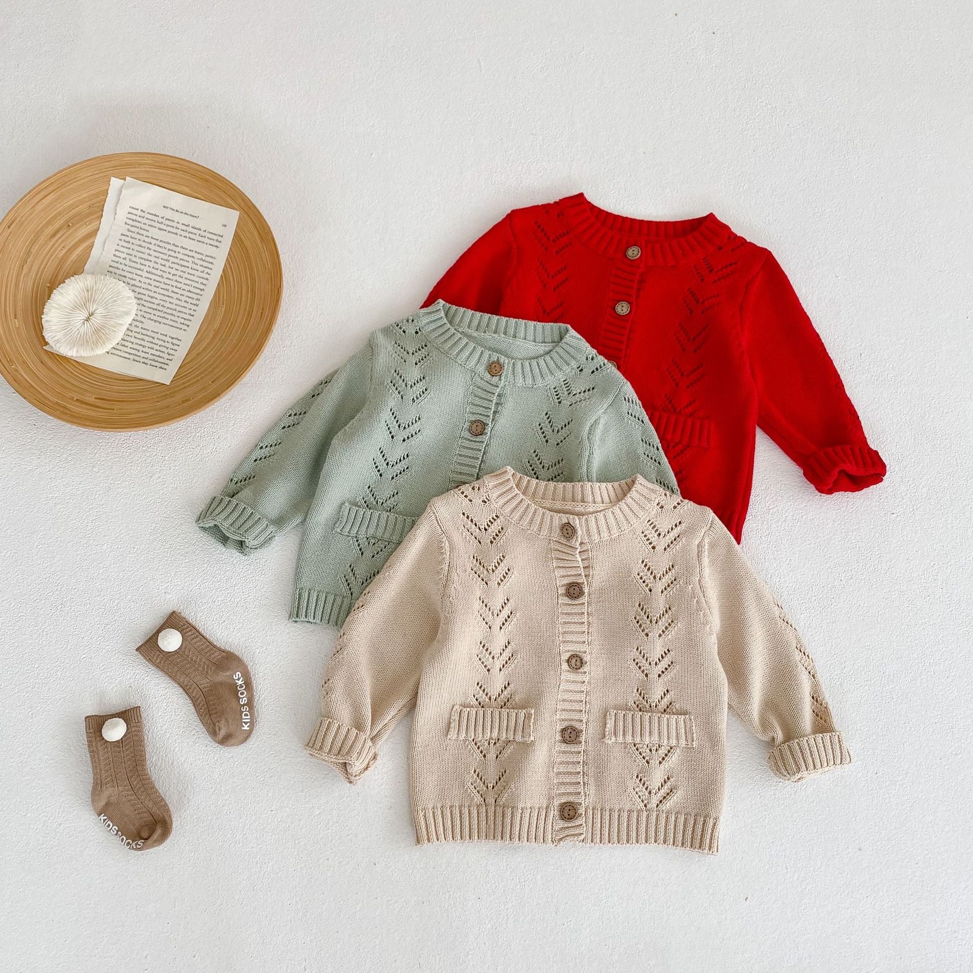 Baby Girls Solid Color Cardigan Wholesale 220929305