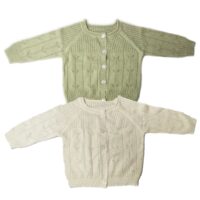 Baby Girls Solid Color Crochet Cardigan Wholesale 220817350