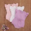 Baby Girls Solid Color Crochet Knitwear Rompers Wholesale 220713251
