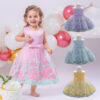 Baby Girls Solid Color Flower Dressy Princess Dresses Wholesale 23080306