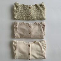 Baby Girls Solid Color Flower Print Tops Wholesale 230206515