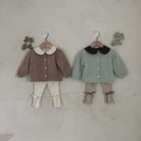 Baby Girls Solid Color Muslin&Ribbed Pants Leggings Wholesale 221117361