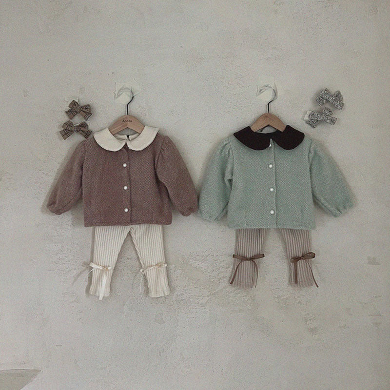 Baby Girls Solid Color Muslin&Ribbed Pants Leggings Wholesale 221117361