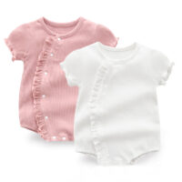 Baby Girls Solid Color Rompers Wholesale 517410826