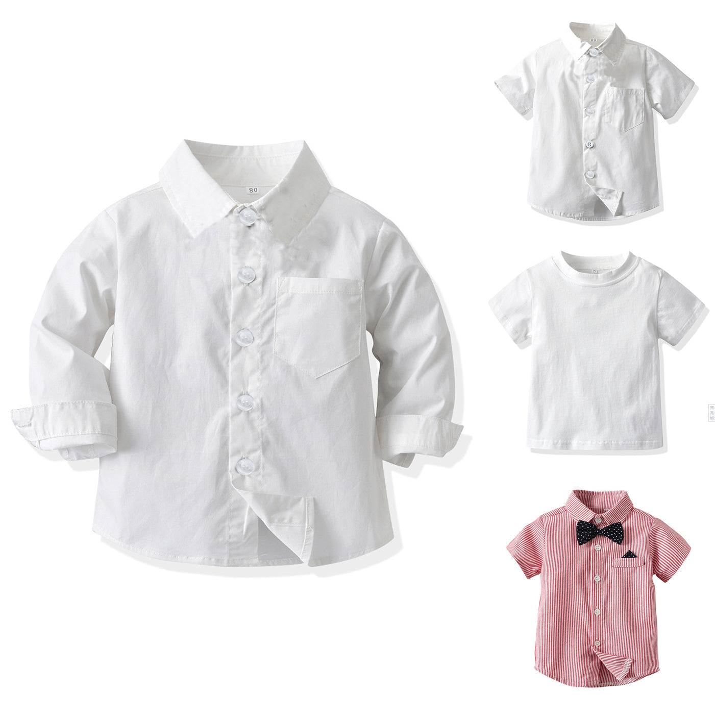 Baby Kid Big Kid Boys Solid Color Shirts Wholesale 220302397
