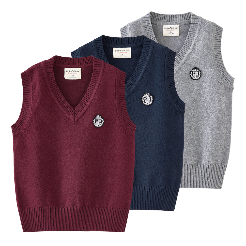 Baby Kid Big Kid Unisex Solid Color Print Vests Waistcoats Knitwear Wholesale 221206653