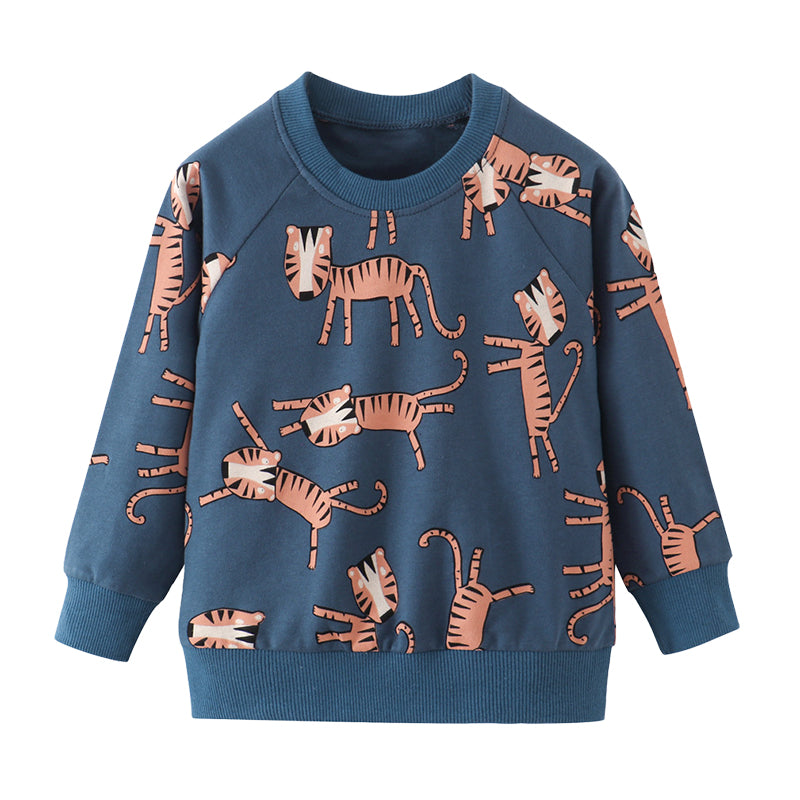 Baby Kid Boys Animals Cartoon Print Hoodies Swearshirts Wholesale 22041246