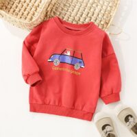 Baby Kid Boys Car Cartoon Print Hoodies Swearshirts Wholesale 220920450