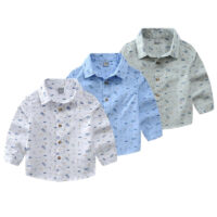 Baby Kid Boys Car Cartoon Print Shirts Wholesale 23011410