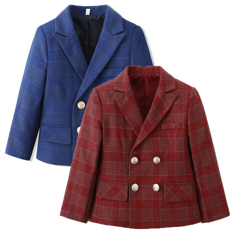 Baby Kid Boys Checked Dressy Birthday Party Blazers Wholesale 221216558