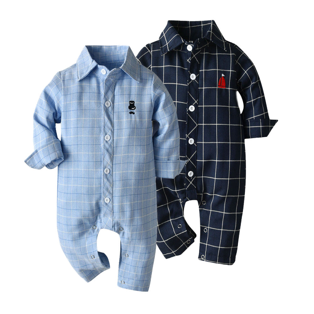 Baby Kid Boys Checked Jumpsuits Wholesale 23041143