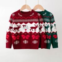 Baby Kid Boys Color-blocking Animals Cartoon Print Christmas Sweaters Wholesale 221130137