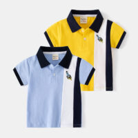Baby Kid Boys Color-blocking Cartoon Embroidered Polo Shirts Wholesale 230317255