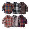 Baby Kid Boys Color-blocking Checked Shirts Wholesale 230828272