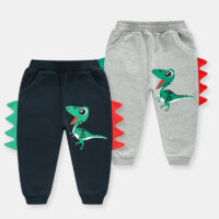 Baby Kid Boys Color-blocking Dinosaur Cartoon Print Pants Wholesale 221117139