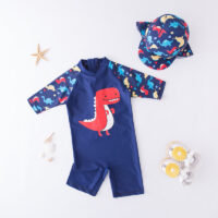 Baby Kid Boys Dinosaur Cartoon Print Swimwears Wholesale 22042928