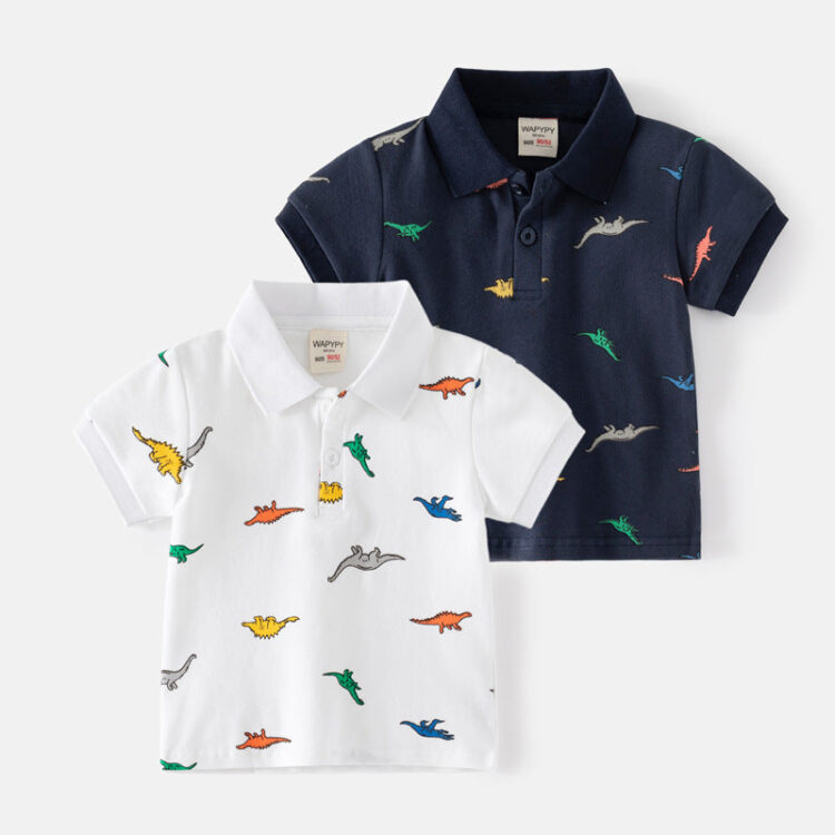 Baby Kid Boys Dinosaur Print Polo Shirts Wholesale 230317317