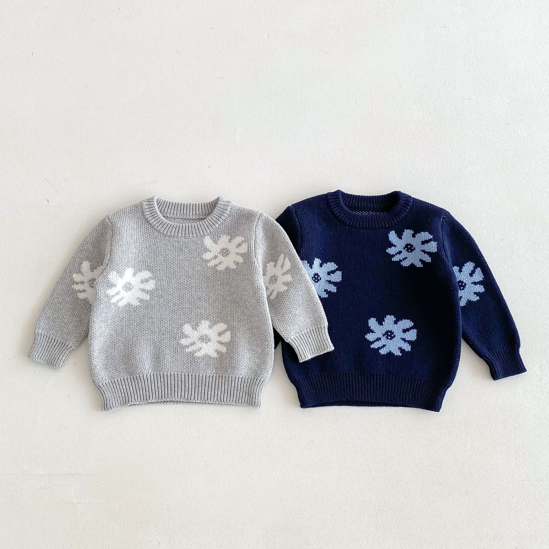 Baby Kid Boys Flower Print Sweaters Wholesale 24091351