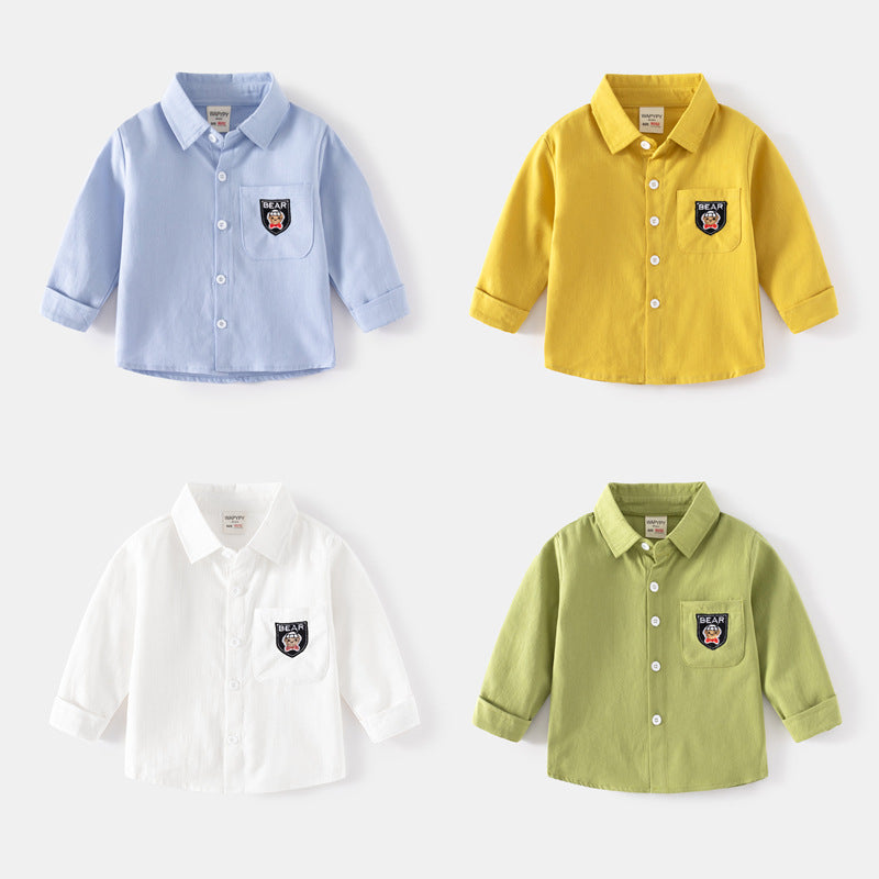 Baby Kid Boys Letters Cartoon Embroidered Shirts Wholesale 230317446