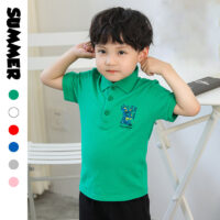 Baby Kid Boys Letters Cartoon Print Polo Shirts Wholesale 220330626