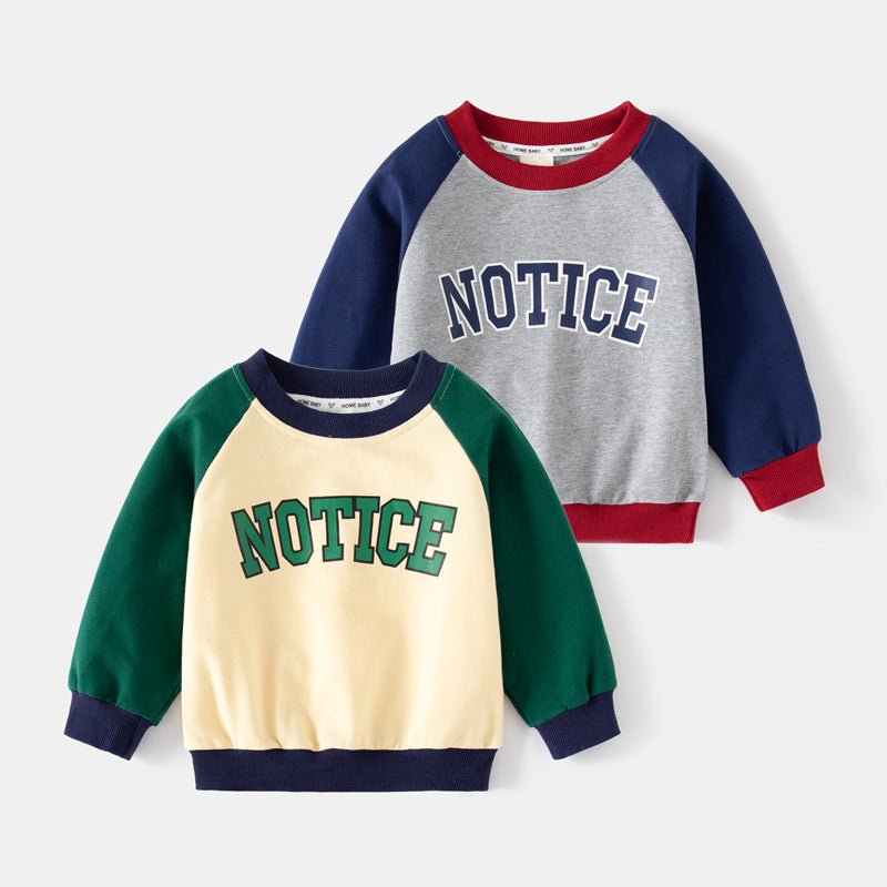 Baby Kid Boys Letters Color-blocking Hoodies Sweatshirts Wholesale 230303201