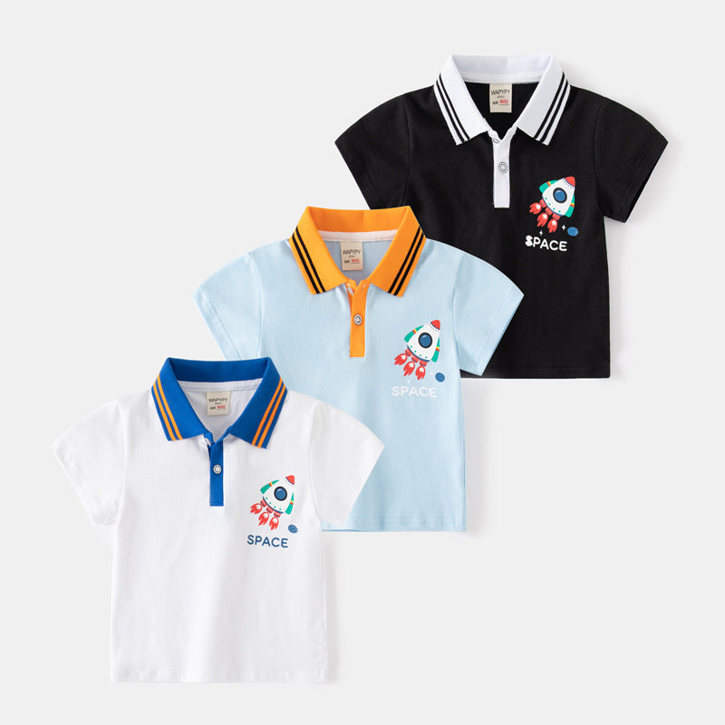 Baby Kid Boys Letters Color-blocking Print Polo Shirts Wholesale 230303284