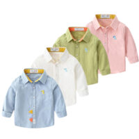 Baby Kid Boys Letters Dinosaur Cartoon Embroidered Shirts Wholesale 22080267