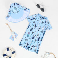Baby Kid Boys Plant Print Beach Swimwears Wholesale 240409100