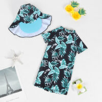 Baby Kid Boys Plant Print Beach Swimwears Wholesale 240409102