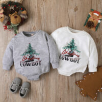 Baby Kid Boys Plant Print Christmas Rompers Wholesale 221214439