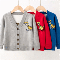 Baby Kid Boys Solid Color Dinosaur Cardigan Wholesale 22113087