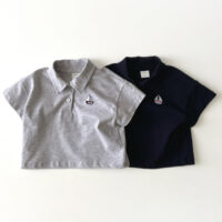 Baby Kid Boys Solid Color Embroidered T-Shirts Wholesale 240522309