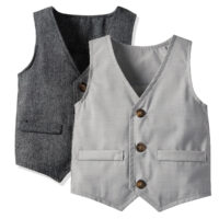 Baby Kid Boys Solid Color Houndstooth Vests Waistcoats Wholesale 00169271