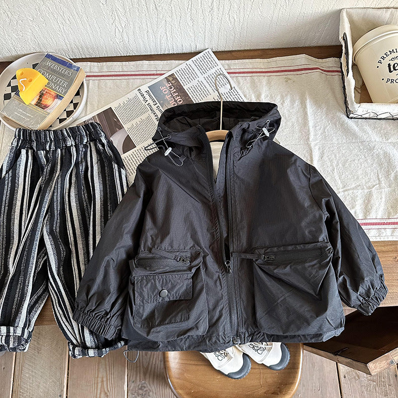 Baby Kid Boys Solid Color Jackets Outwears Wholesale 230213337