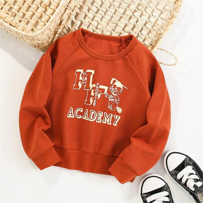 Baby Kid Boys Solid Color Letters Cartoon Hoodies Swearshirts Wholesale 220920430