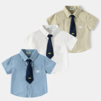 Baby Kid Boys Solid Color Letters Shirts Wholesale 25060477