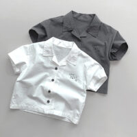 Baby Kid Boys Solid Color Letters Tops Wholesale 240802188