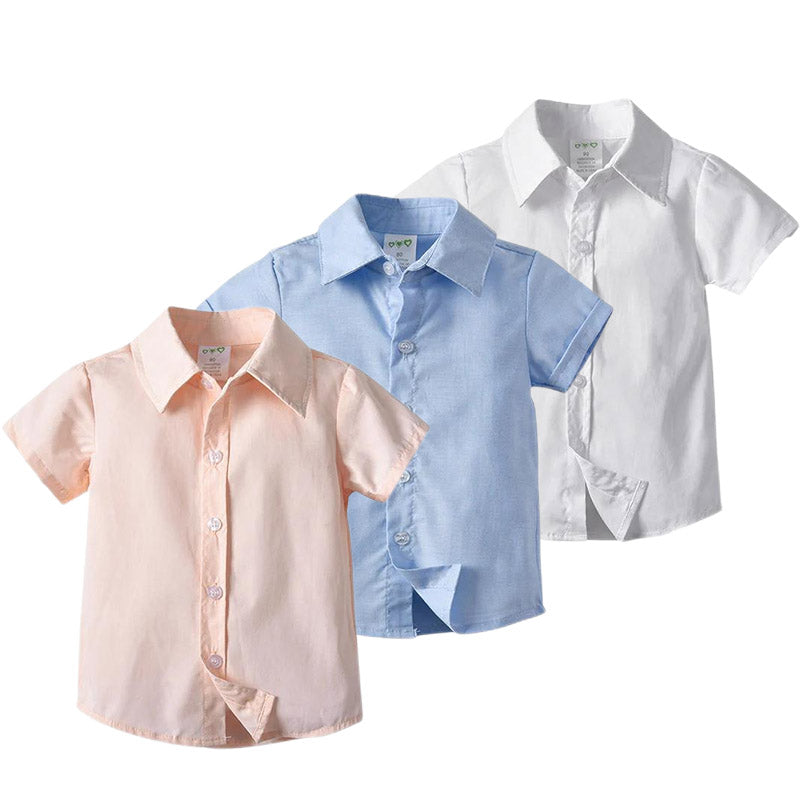 Baby Kid Boys Solid Color Shirts Wholesale 221214159