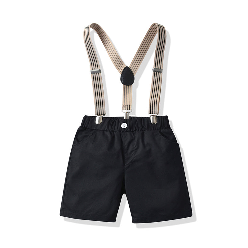 Baby Kid Boys Solid Color Striped Birthday Party Suits Rompers Wholesale 211109231