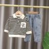 Baby Kid Boys Striped Cartoon Tops Wholesale 230228456