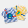 Baby Kid Boys Striped Dinosaur Tops Wholesale 240409273