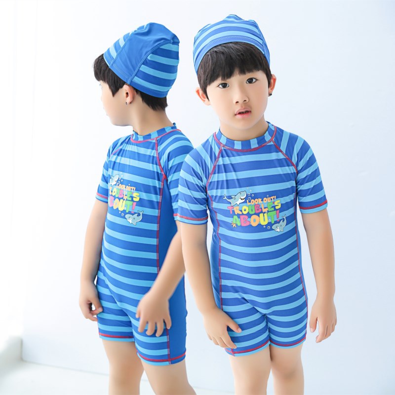Baby Kid Boys Striped Letters Animals Print Rompers Swimwears Wholesale 22042212