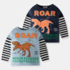 Baby Kid Boys Striped Letters Dinosaur Print Tops Wholesale 22111743