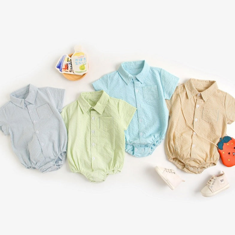 Baby Kid Boys Striped Rompers Wholesale 220322178