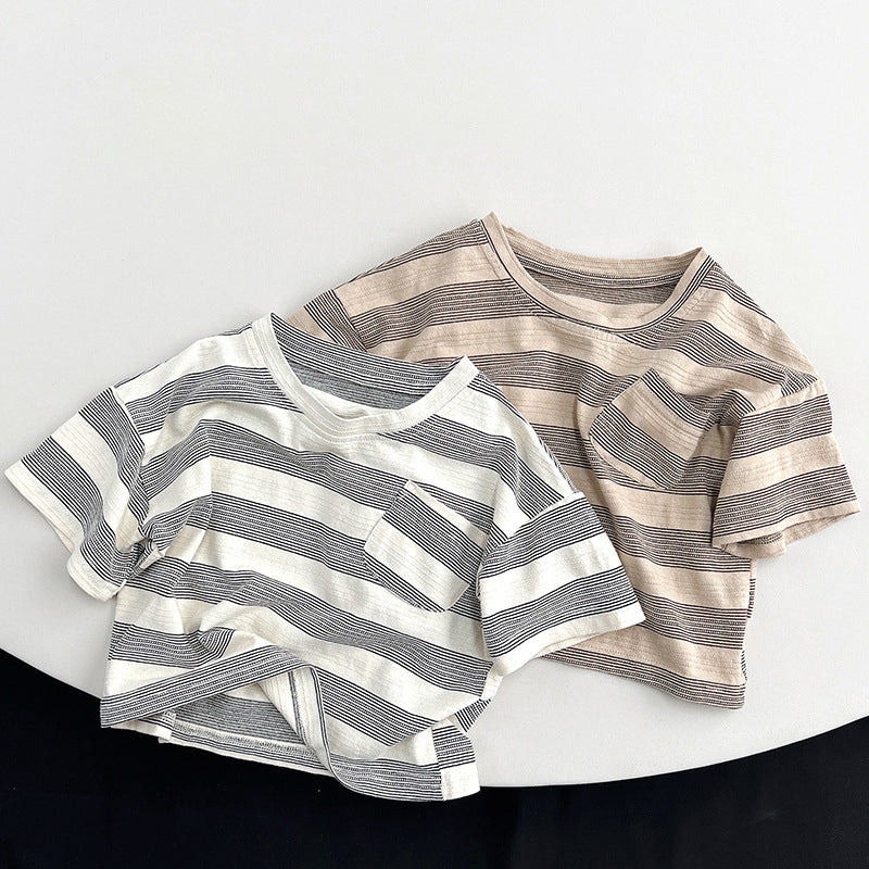 Baby Kid Boys Striped Tops Wholesale 24080223