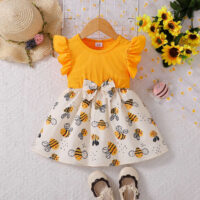 Baby Kid Girls Animals Print Print Dresses Wholesale 250708127