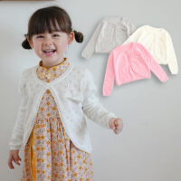 Baby Kid Girls Bow Crochet Cardigan Wholesale 22120629