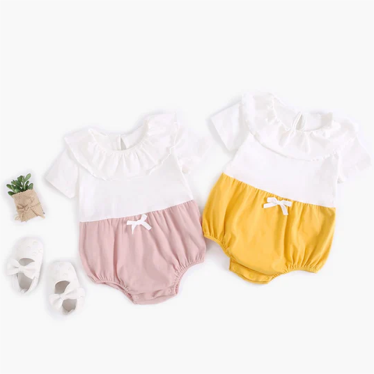 Baby Kid Girls Bow Rompers Wholesale 22032239