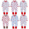 Baby Kid Girls Boys Color-blocking Cartoon Print Christmas Jumpsuits Wholesale 23101510