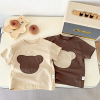 Baby Kid Girls Boys Color-blocking Cartoon T-Shirts Wholesale 25040315